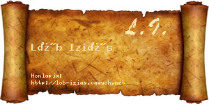 Löb Iziás névjegykártya
